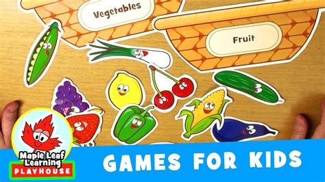 Fruit and Vegetable Sorting Game for Kids | Maple Leaf Learning Playhouse - YouTube