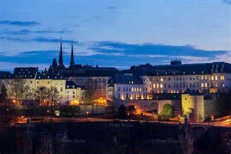 Luxembourg skyline at night – Stock Images Luxembourg