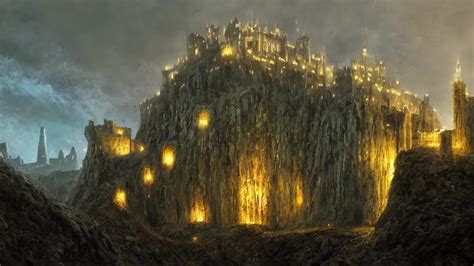 ghostly fortress of minas morgul, minas ithil, lit by | Stable ...