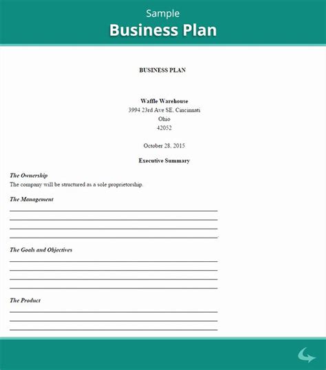 Free Printable Business Plan Template Awesome Sample Business Plan | Writing a business proposal ...