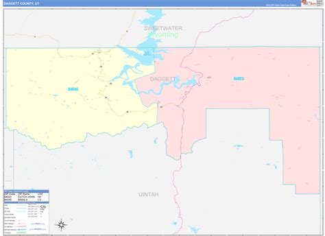 Daggett County, UT Wall Map Color Cast Style by MarketMAPS - MapSales