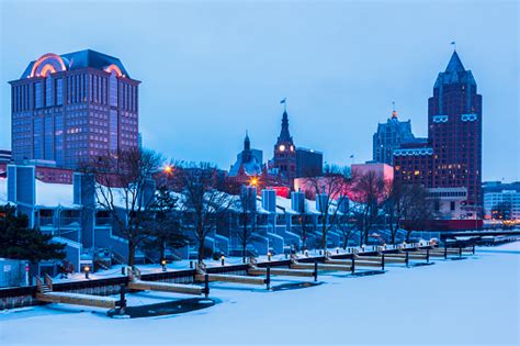 Milwaukee Seen Winter Time Stock Photo - Download Image Now - iStock