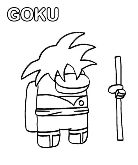 Among Us Goku para colorear, imprimir e dibujar –ColoringOnly.Com