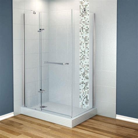 MAAX Reveal 31-7/8 in. x 48 in. x 71.5 Corner Shower Enclosure with Chrome Frame and Clear Glass ...