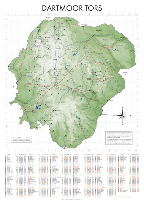 Dartmoor Tors Map - VisitDartmoor