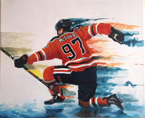 Connor McDavid painting by me! : r/hockey