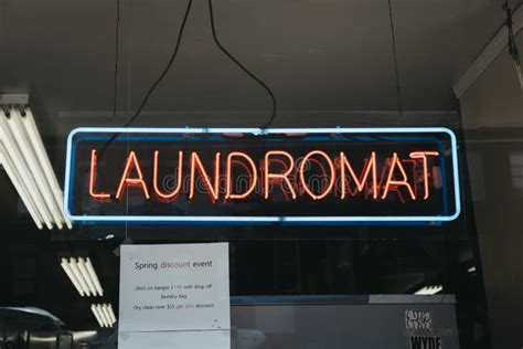 Laundromat neon sign stock image. Image of clothes, self - 31047301