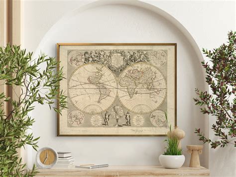 Large World Map Wall Art Print - Etsy