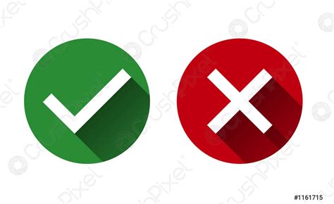 Symbol yes or no icon,green,red on white backgroundVector - stock vector 1161715 | Crushpixel