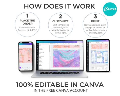 Marble Forest DIY Editable Product Label Templates Canva Label Template Bundle, Bottle and Jar ...