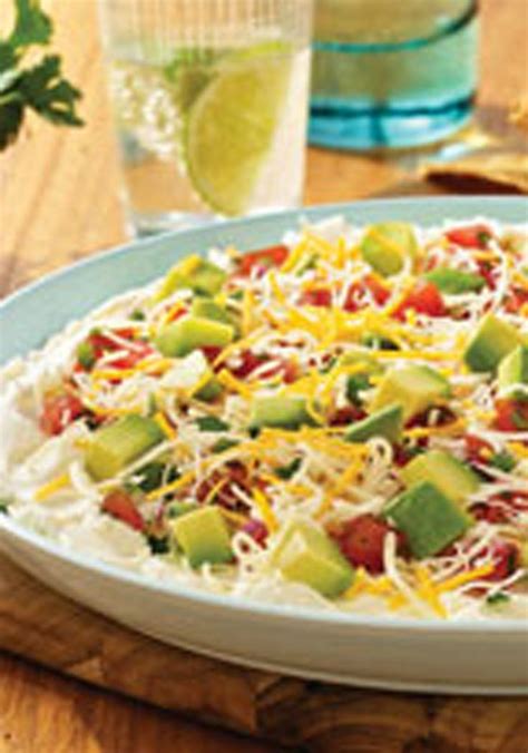 Layered Mexican Spread -- Ready in just 10 minutes flat, this appetizer recipe is sure to be a ...