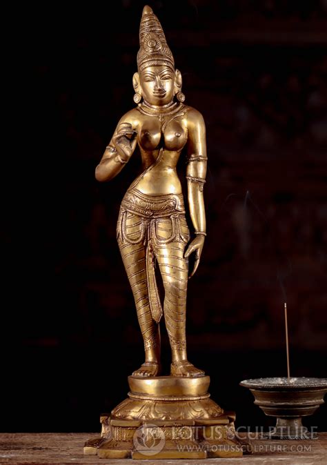 Brass Statue of "the Daughter of the Mountain", the Hindu Goddess ...