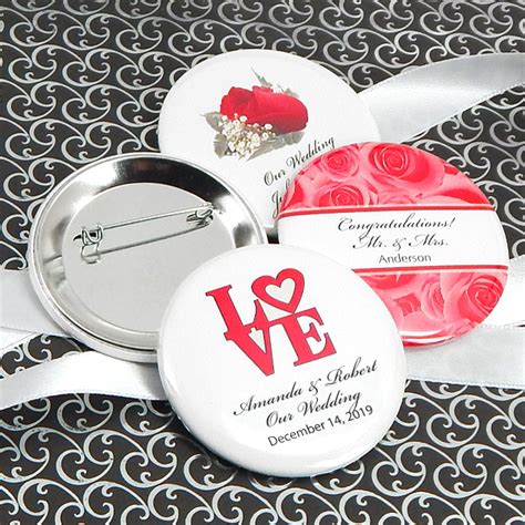 Personalized Wedding Buttons (2.25") - Famous Favors