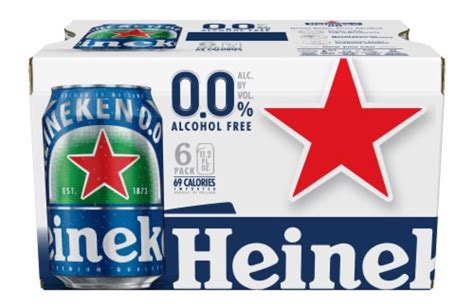 Heineken 0.0 Non-Alcoholic Beer Cans, 6 cans / 11.2 fl oz - Kroger