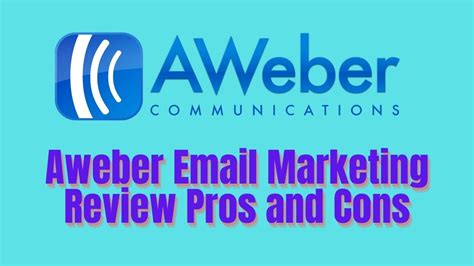 Aweber Email Marketing Review Pros and Cons