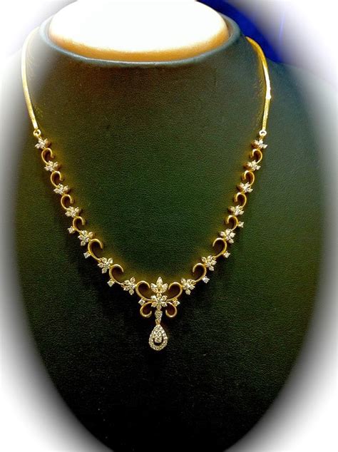 Simple Diamond Necklace - Indian Jewellery Designs