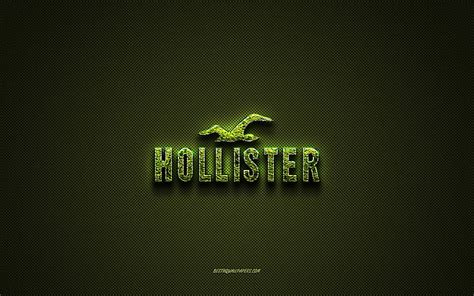 Hollister logo, green creative logo, floral art logo, Hollister emblem, green carbon fiber ...