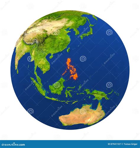 Philippines Highlighted on Earth Stock Illustration - Illustration of state, philippine: 87941107