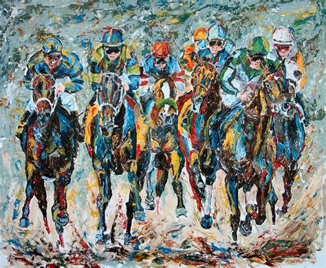 Horse Racing art limited edition print small giclee'