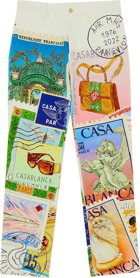 Casablanca Souvenirs De Vacances Printed Straight Leg Jeans | WHAT’S ON ...