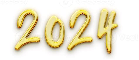 Golden volumetric 3D Text of the inscription 2024 isolated cut out ...