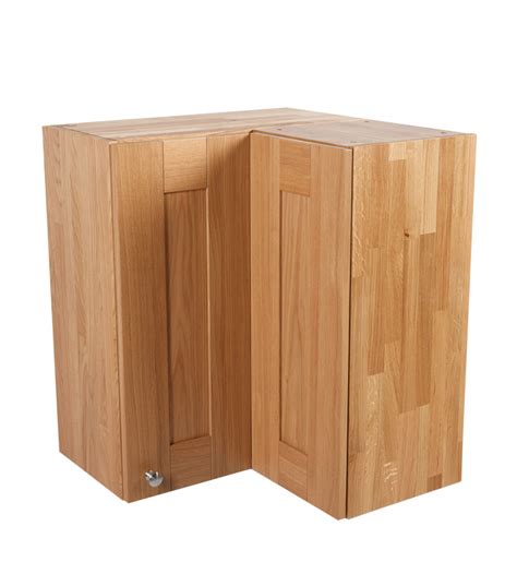 Solid Oak Kitchen L-Shaped Corner Wall Cabinet - H720mm X W620mm X D300mm - 2 X Full Height ...