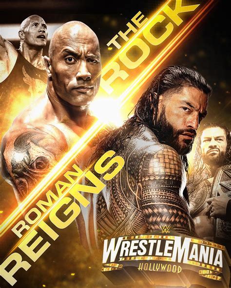 Custom The Rock vs Roman Reigns - WM Poster I made : r/SquaredCircle