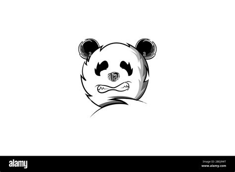 Panda Bear head logo. Vector teddy bear. Isolated mascot cartoon character doodle illustration ...