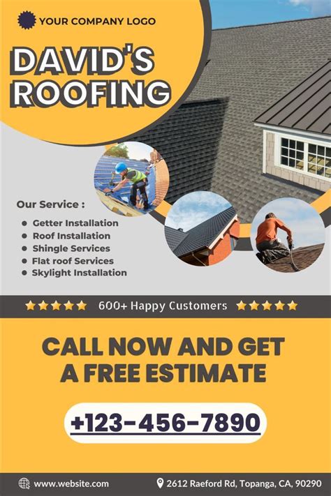 Professional Roofing Flyer Poster Template in 2022 | Roofing services, Roofing, Roof installation