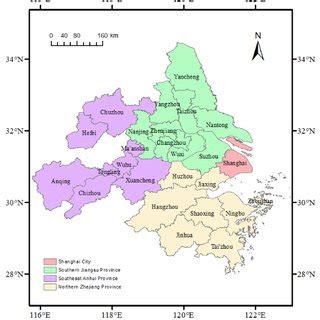 The 26 cities of the Yangtze River Delta Urban Agglomeration (YRDUA ...