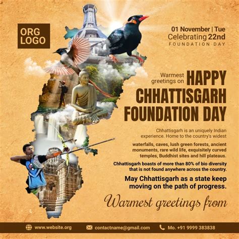 Chhattisgarh Foundation Day Post Template | PosterMyWall