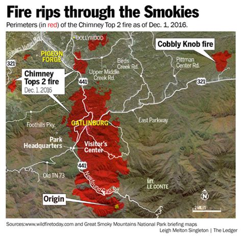 Gatlinburg Fire Map Of Damage | Metro Map