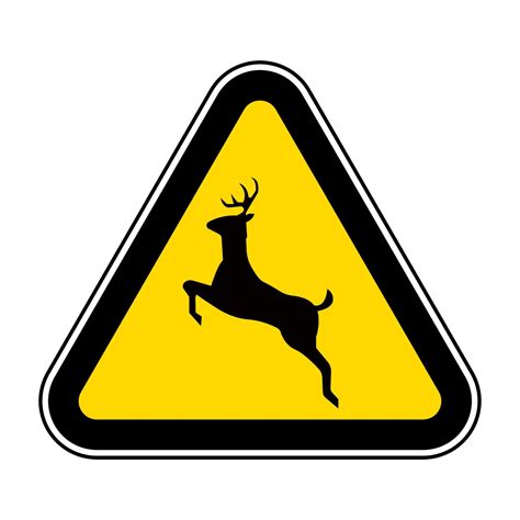 Deer Crossing Sign On White Background 14832844 Vector Art at Vecteezy