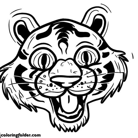 Tiger Face Coloring Pages With Downloadable PDF - Coloringfolder.com