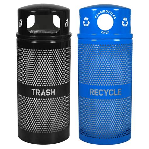 Landscape 2x34 Gallon Recycling & Trash Combo | Trash Cans Warehouse