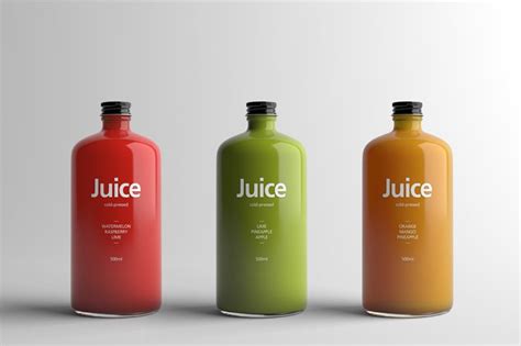 Resultado de imagen de BIG GLASS BOTTLE JUICE MOCK UP | Fruit juice packaging, Juice branding ...