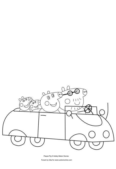 Peppa Pig Car Coloring Page