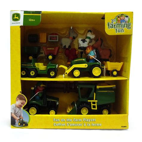 John Deere 24pc Fun On The Farm Play Set/Trucks/Trail/Toy/Kids/Children ...