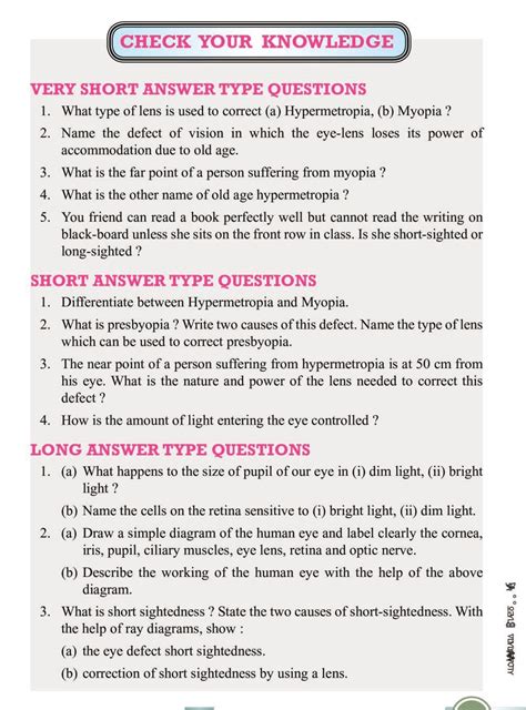 Class 10 Science Human Eye and Colourful World Notes – All Important Notes