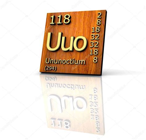 Ununoctium from Periodic Table of Elements - wood board — Stock Photo © fambros #3592326