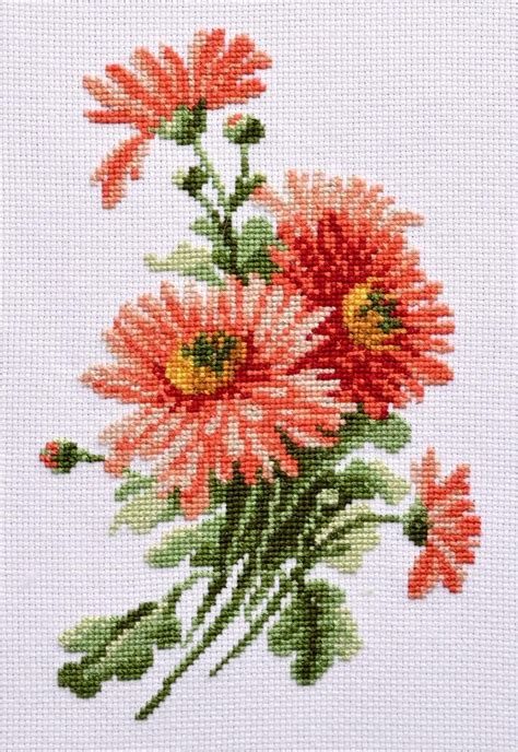 Pink Asters Bouquet Cross Stitch Counted Pattern Flowers - Etsy | Cross ...