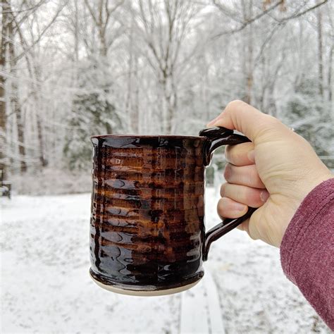 Large Brown Ceramic Coffee Mug Handmade Rustic Coffee Mug - Etsy | Rustic mugs, Mugs, Coffee mugs