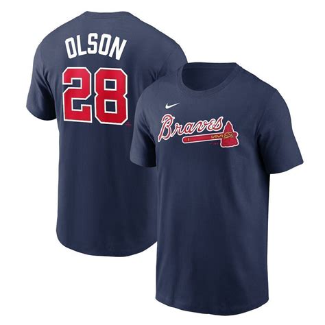 Nike Men's Matt Olson Navy Atlanta Braves Name & Number T-shirt | Fan ...