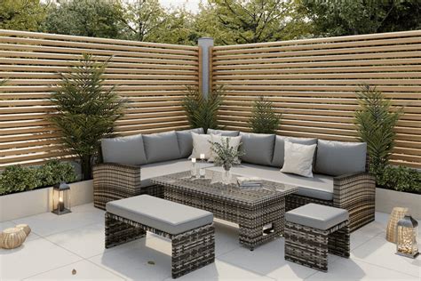 Rosen Rattan Garden Furniture 9 Seater Corner Sofa Rising Table Set Wi