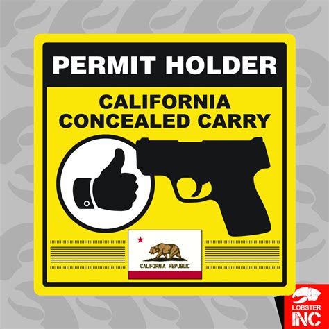 California Concealed Carry Permit Holder Sticker Self Adhesive | Etsy