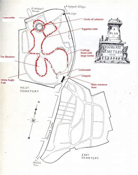 Highgate Cemetery West Map