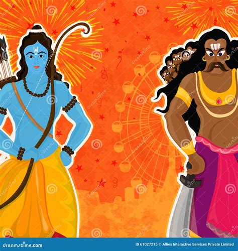 Statue Of Lord Rama And Ravana For Dussehra. Royalty-Free Illustration | CartoonDealer.com #61027215