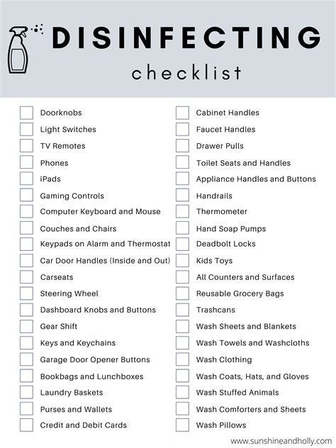 A Complete Checklist of Everything You Should be Disinfecting - | Checklist, Mom help, Cleaning ...