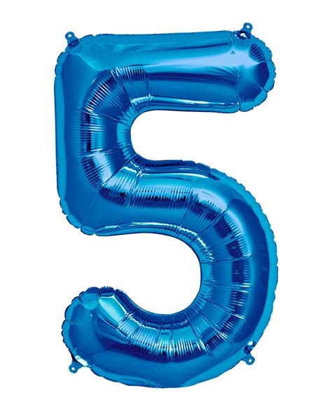 Foil Balloon Number 5 Blue | Figures foil balloon for the Jubilee & Birthdays | horror-shop.com