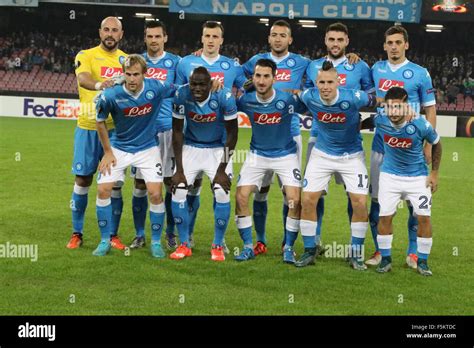 SSC Napoli team during soccer match between SSC Napoli and FC ...